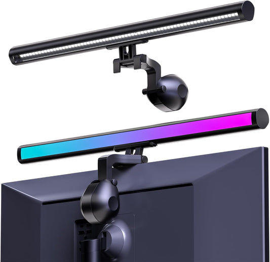 DS Monitor Light with Sync Screen Color, Care-Reading LED Task Lamp Adjustable Brightness/Color Temperature Reading Light for Laptops, Computer Monitor (USB Plug)