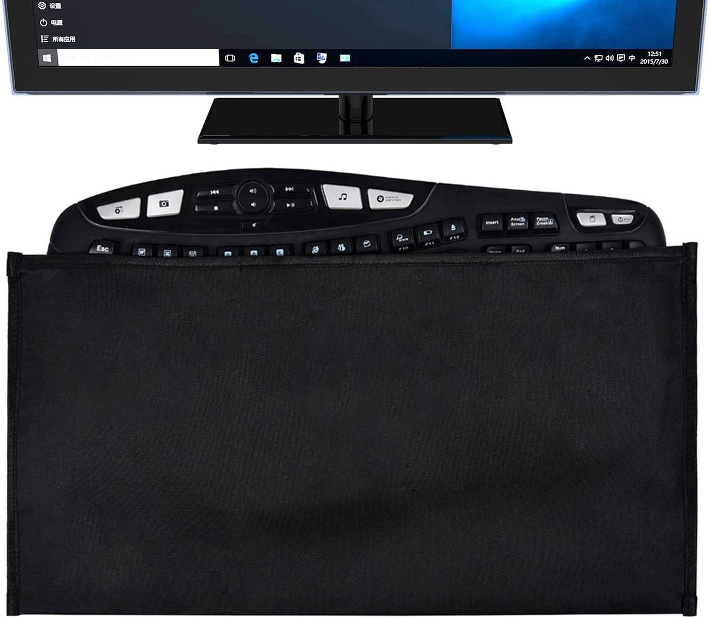 imComor Keyboard Dust Cover Sleeve Bag for Universal 60% 75% 80% Wireless/Wired Gaming PC Computer Keyboards Dust Cover, Logitech/Dell/Corsair/Redragon/Arteck/Apple Keyboard Protector-Black
