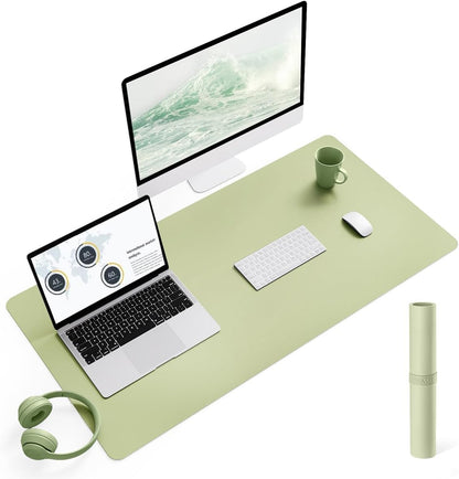 YSAGi Non-Slip Leather Desk Pad, Waterproof Laptop Computer Desk Keyboard Mat, Table Protector Blotter Mat, Large Mouse Pad for Office/Work/Home/Decor(Black, 31.5" x 15.7")