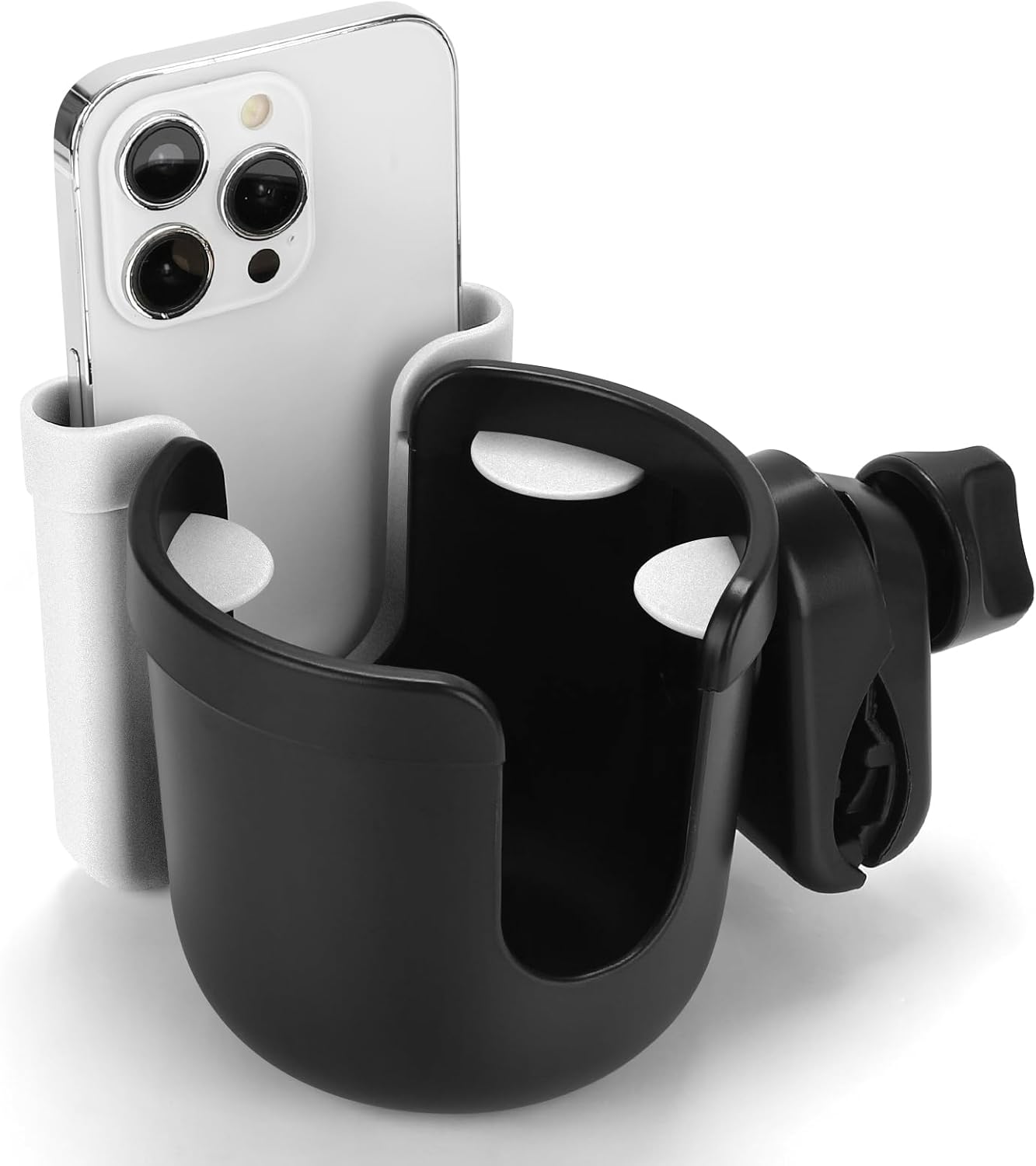 Accmor 2-in-1 Walker Cup Holder with Phone Holder, Wheelchair Cup Holder, Rollator Cup Holder, Cup Phone Holder for Walker, Wheelchair, Rollator, Mobility Scooter