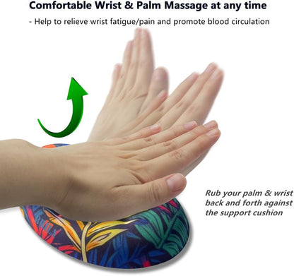 BRILA Ergonomic Memory Foam Mouse Wrist Rest Support Pad Cushion for Computer, Laptop, Office Work, PC Gaming - Massage Holes Design - Wrist Pain Relief (Black Mouse Wrist Rest)
