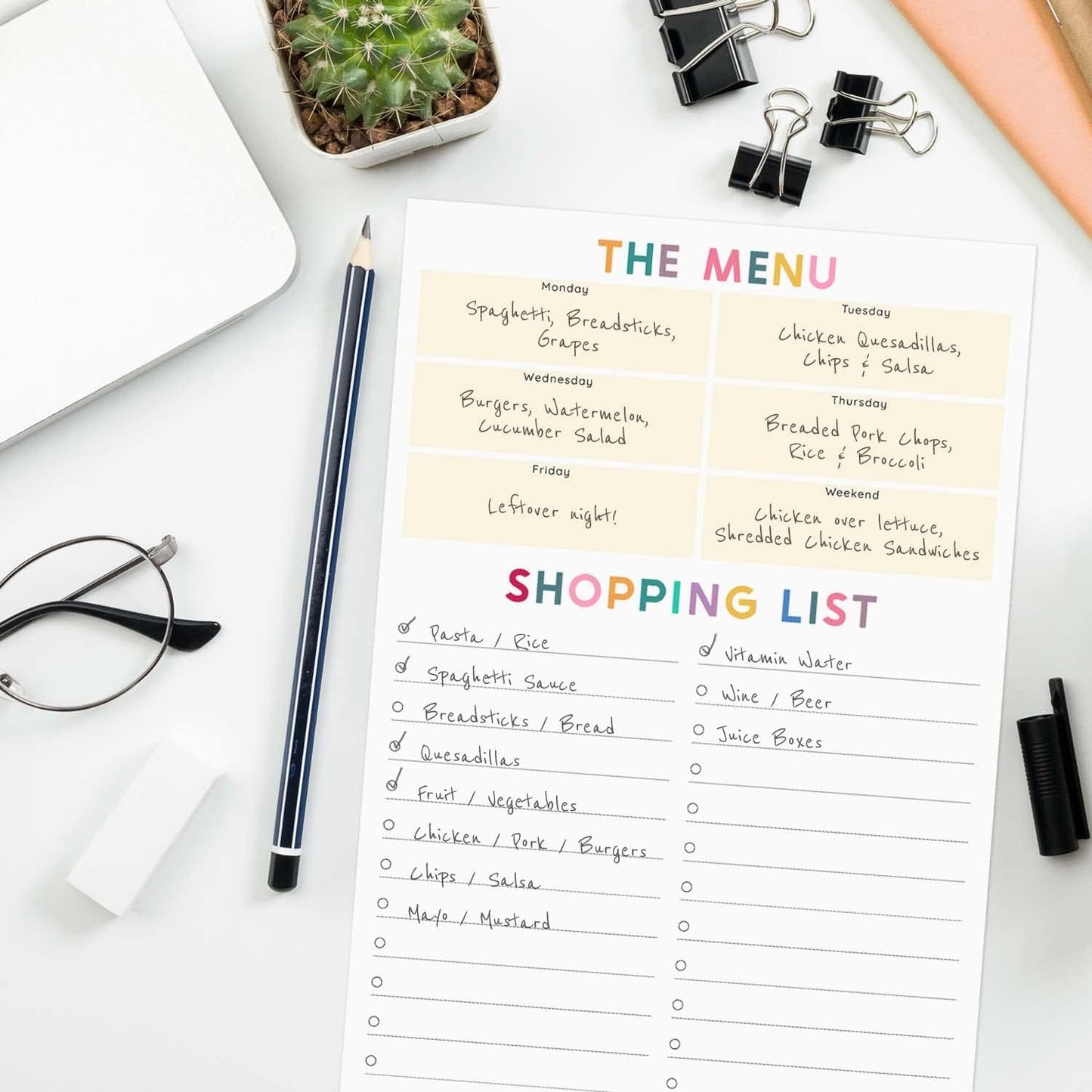 Modern Habit Tracker Sticky Note Pad / 50 Sheets / 8" x 11.5" Positive Habit List Sticky Notes/Weekly Accountability Checklist/Made in The USA