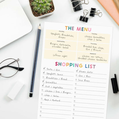 Modern Habit Tracker Sticky Note Pad / 50 Sheets / 8" x 11.5" Positive Habit List Sticky Notes/Weekly Accountability Checklist/Made in The USA