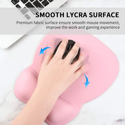 EooCoo Ergonomic Mouse Pad with Wrist Support, Mousepad with Memory Foam Wrist Rest and Non-Slip Base for Computer, Cafe, Home & Office, 9.64 x 8.26 in Office Desk Accessories