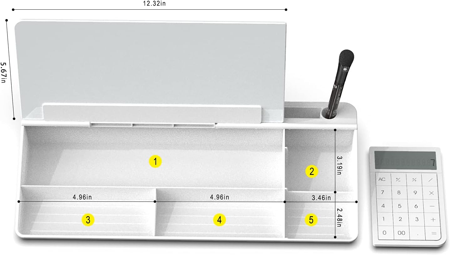 TOWON Small Compact Glass Desktop Whiteboard with Storage – 12 x 7 in Dry Erase Board for Desk, Home Office, School | Includes 5 Markers, Eraser & Holder | Space-Saving Organizer, Aesthetic Rose Gold