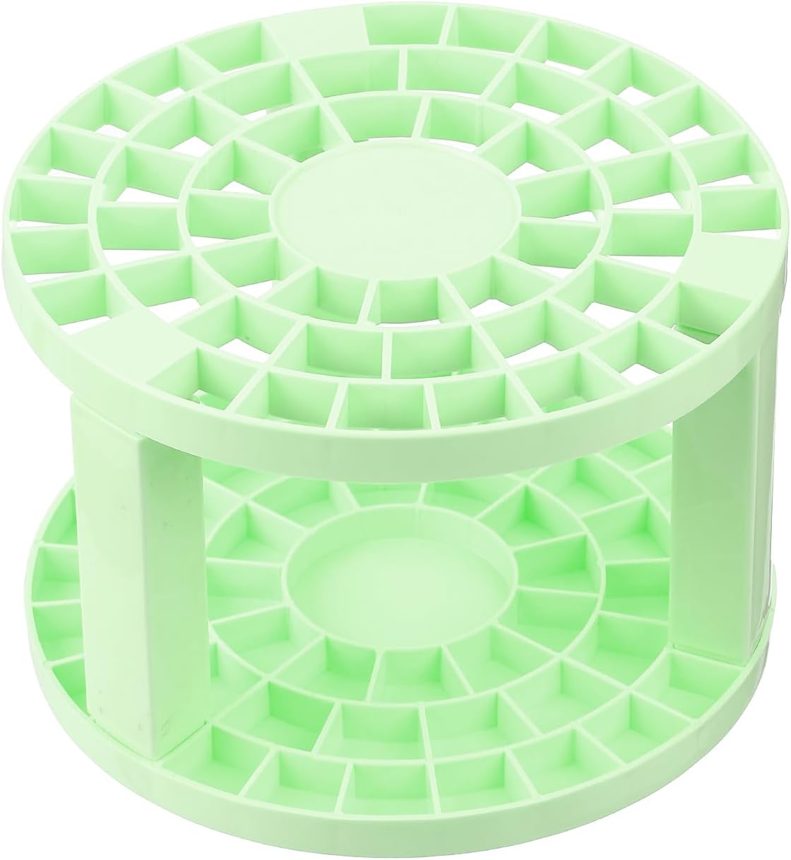 PATIKIL 1pcs White Minimalist Plastic Paint Brush Holder, 49 Holes Round Artist Desk Makeup Pencil Organizer
