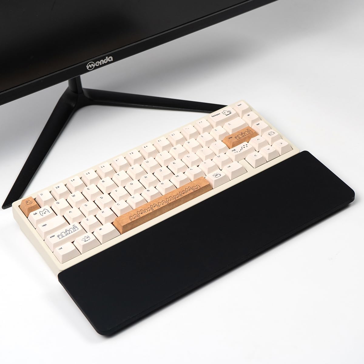 Ergonomic 75% Keyboard Wrist Rest-12.8" Silicone Non-Slip Keyboard Cushion, Computer Wrist Rest, Relief of Hand Pain(Grey)