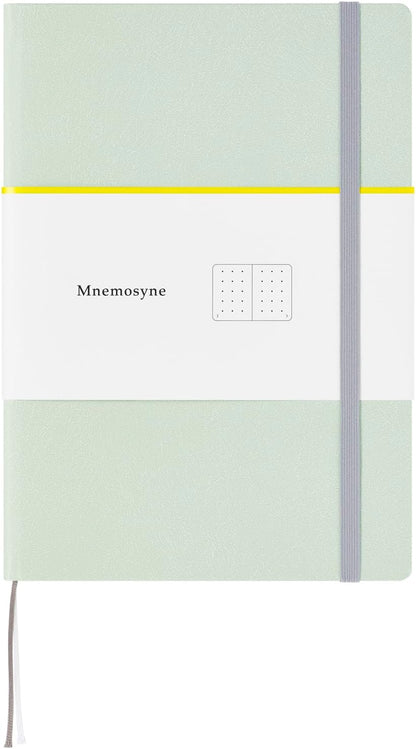 Maruman Mnemosyne Lined Notebook- Vertical A5, 5.83" x 8.27", 70 Sheets / 140 Pages, 7mm College Ruled With Center Line Journal, Perforated Pages & Wire-Bound to Lay Flat, Black, Made in Japan - Colors A