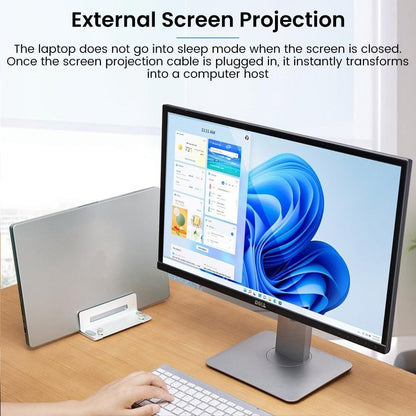 HomeBeyond Aluminum Vertical Laptop Stand for Desk, Adjustable Dual Slot Holder(up to 1.73 inches), Compatible with MacBook Pro, MacBook Air and Other Laptop - Save Space & Improve Airflow, Silver
