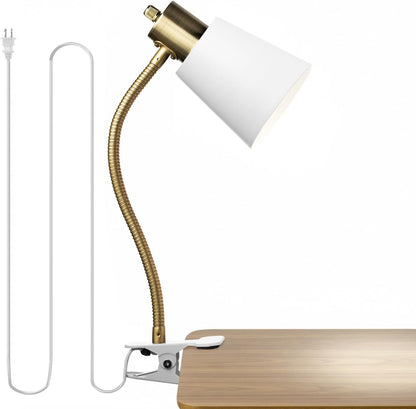 Desk lamp Eye-Caring Table Lamps, 360°Rotation Gooseneck Clip on Lamp Reading Light Portable Reading Book Light Clamp Study Desk Lamps for Bedroom and Office Home Lighting (Black)