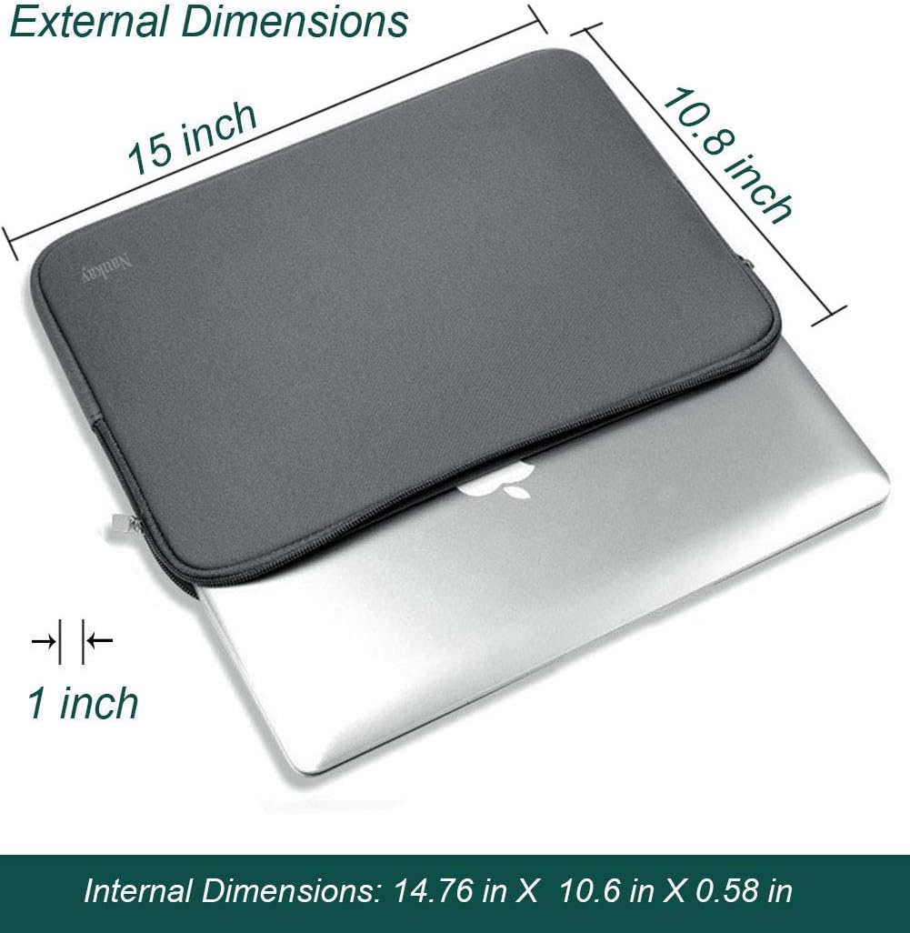 Naukay Laptop Sleeve Case, 15.6 Inch,Resistant Neoprene Notebook Computer Pocket Case/Tablet Briefcase Carrying Bag Compatible Asus/Dell/Fujitsu/HP/Sony/Toshiba/Acer- (Black)