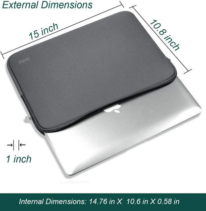Naukay Laptop Sleeve Case, 15.6 Inch,Resistant Neoprene Notebook Computer Pocket Case/Tablet Briefcase Carrying Bag Compatible Asus/Dell/Fujitsu/HP/Sony/Toshiba/Acer- (Black)