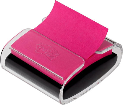 Post-it Pop-up Notes Dispenser, 3x3 in, Black Base Clear Top, Pack Includes Dispenser and a 45-Sheet Pad of Pop-up Notes (WD-330-BK)