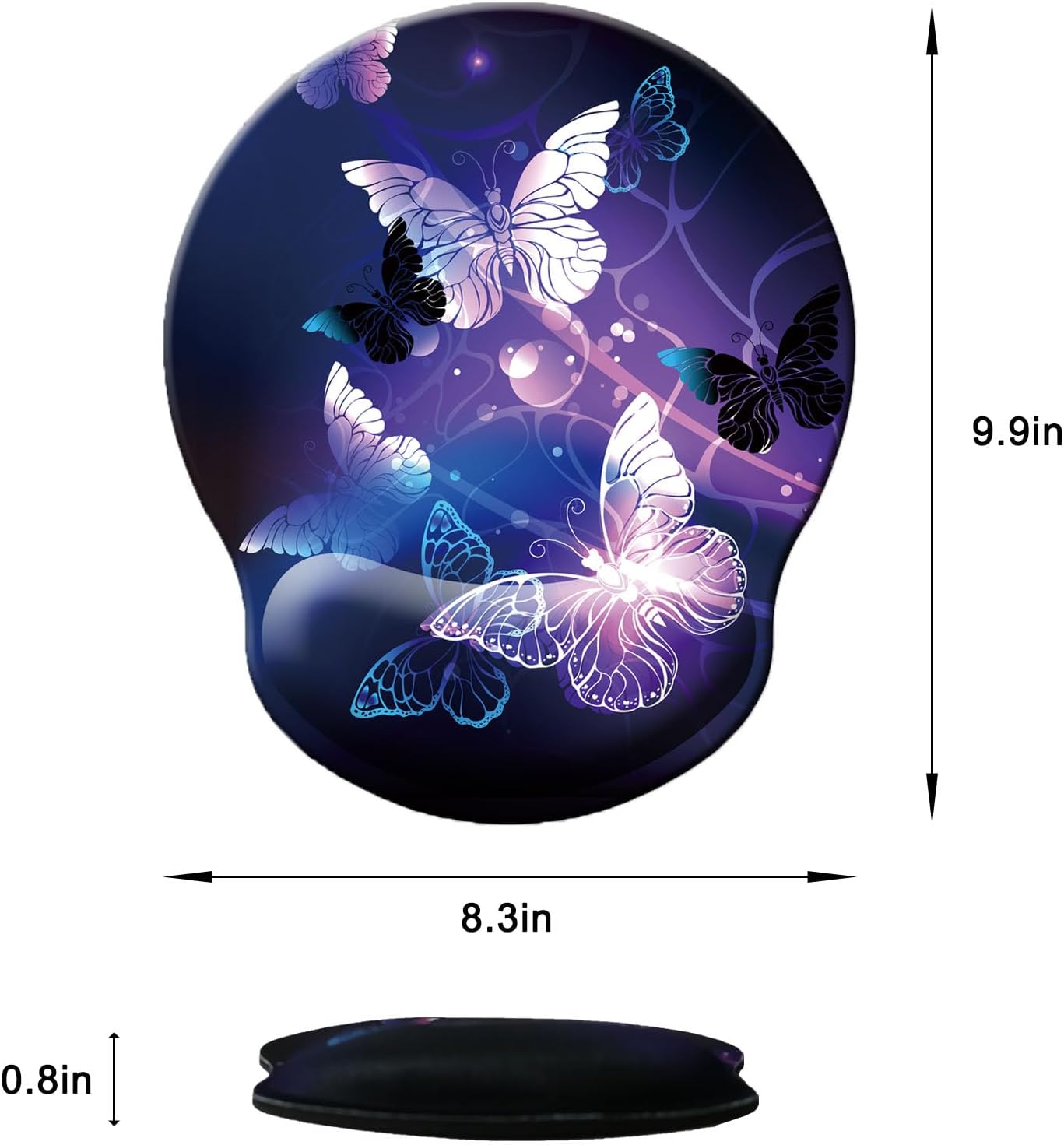 Mouse Pad with Wrist Support, Ergonomic Mouse Pad with Memory Foam Wrist Rest Cushion, Non-Slip Rubber Base Gaming Mice Pad for Home Office Computer Laptop, Flowers Grass