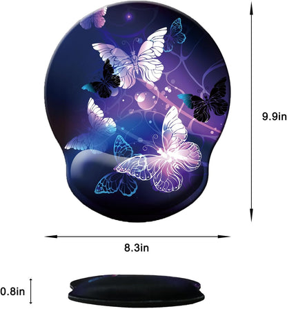 Mouse Pad with Wrist Support, Ergonomic Mouse Pad with Memory Foam Wrist Rest Cushion, Non-Slip Rubber Base Gaming Mice Pad for Home Office Computer Laptop, Flowers Grass