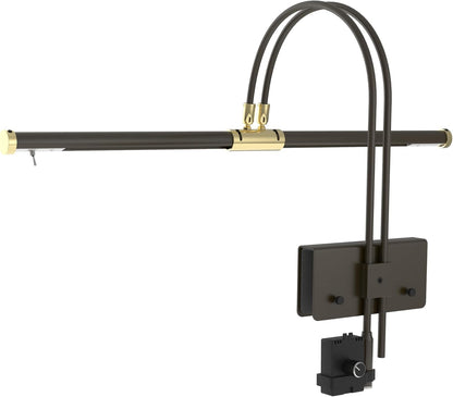 Cocoweb 22" LED Grand Piano Light in Antique Brass with Dimmer Clip