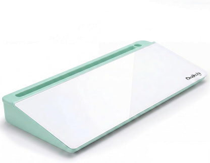 Chalkola Pink Glass Desktop Whiteboard with Storage - Dry Erase Board, Work Desk Organizers, Computer Keyboard Stand, Home Office Desk Accessories, Workspace Desktop Buddy