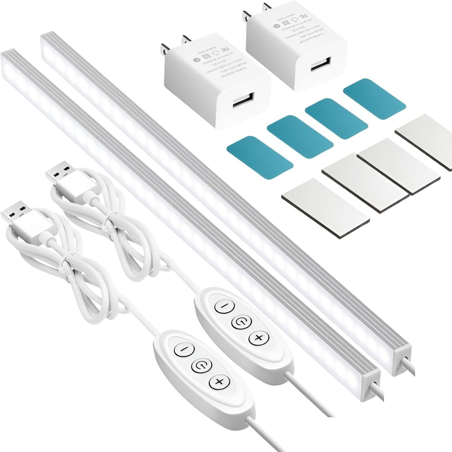 GLVSAE Under Cabinet Lighting, 12 Inch Plug in Light Bar, LED Keyboard Lights, 6000K Cool White Light, Ultra Thin Dimmable Light Bar, Suitable for Kitchen/Desk/Closet/Workbench