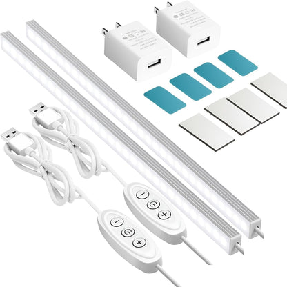 GLVSAE Under Cabinet Lighting, 12 Inch Plug in Light Bar, LED Keyboard Lights, 6000K Cool White Light, Ultra Thin Dimmable Light Bar, Suitable for Kitchen/Desk/Closet/Workbench