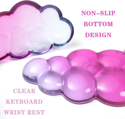 Clear Gel Wrist Rest for Keyboard and Mouse, Green Silicone Mouse Wrist Rest Set, Cute Ergonomic Wrist Rest for Keyboard 60%/75%(Green)