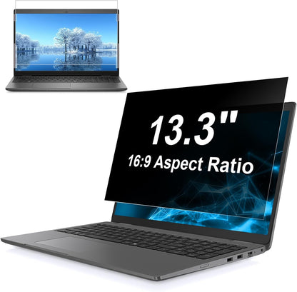 13.3 Inch 16:9 Laptop Privacy Screen Filter, Computer Monitor Privacy Shield, Anti Scratch Anti Spy Anti Glare Blue Light Screen Protector