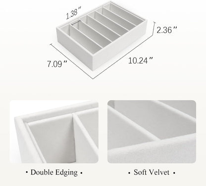 Velvet Sunglass Organizer Tray, Stackable Glasses Case for Drawer, Eyeglasses Watches Jewelry Display Holder Women Men