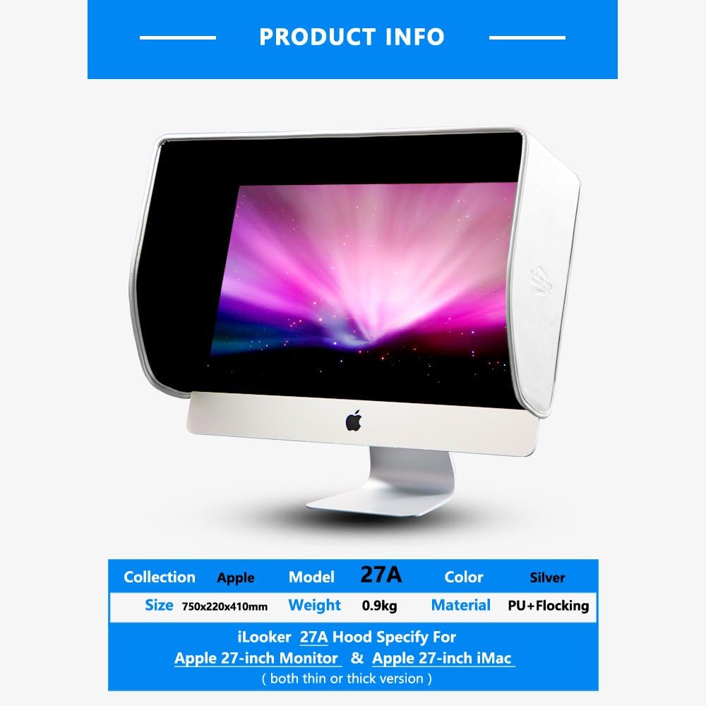 27A Monitor Hood Sunshade Sunhood Compatible for Apple 27 inch iMac and Apple 27 inch Monitor