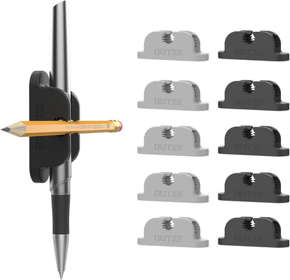 OUTXE 6-Pack Magnetic & Adhesive Pen Holder with Dual Slots - Easy Organize & Access Pencil, Pen, Marker- Perfect for Desk, Wall, Refrigerator, Whiteboard, Clipboard