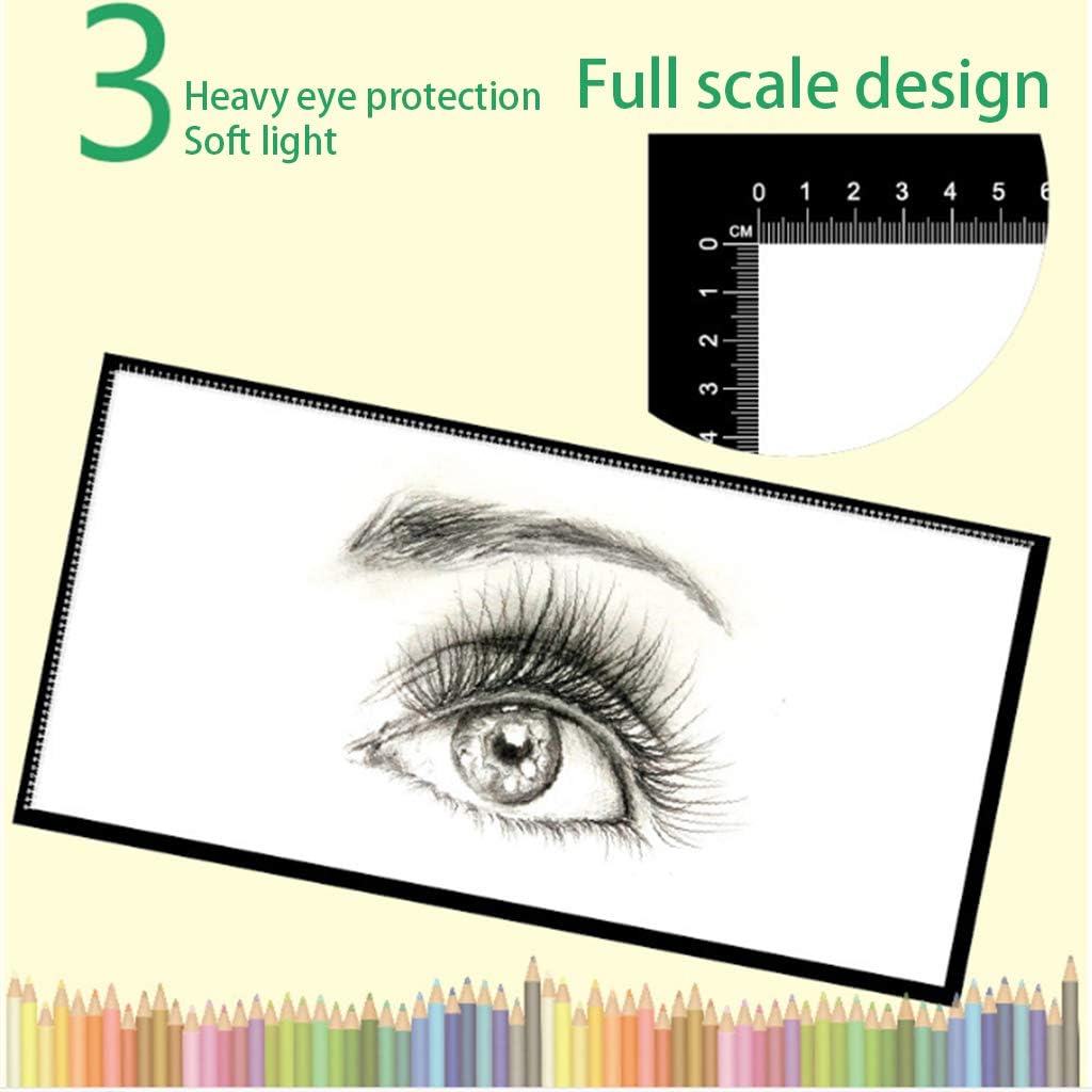 Light Box A0 Super Thin Led Drawing Copy Tracing Tracking Light Dimmable Led Tracing for Drawing,with Ruler Artist Diamond Lamp Pad Lightbox Drawing,