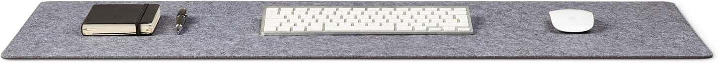 Premium Felt Desk Mat | Medium 12" x 36" | Multifunctional Desk Pad for Home Office | Light Gray
