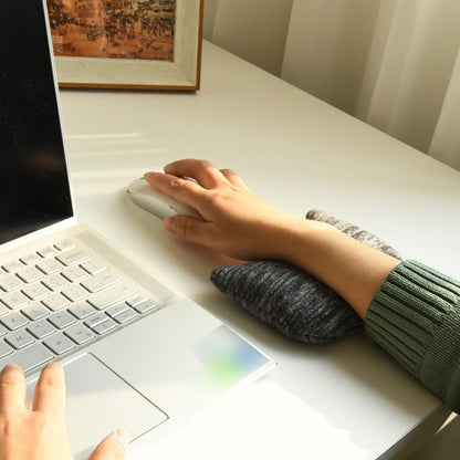 Large Mouse Wrist Rest Bean Bag, Ergonomic Mouse Support Pad Filled Ergo Beads for Computer, Laptop, PC Gaming (Dark Gray)