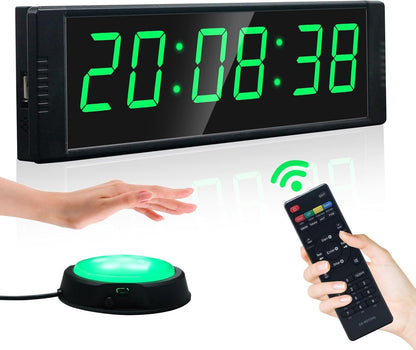 YZ Gym Timer Clock for Home Gym, Fitness Timer with Stopwatch Button, Large Digital Stopwatch Countdown Clock, 12/24H Digital Wall Clock, with Stand
