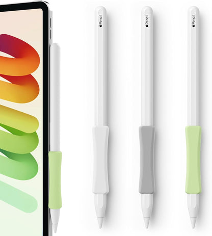 3 Pack iPencil Grips Case Cover Silicone Sleeve Holder Compatible with Apple Pencil (USB-C)&Apple Pencil (2nd Generation),iPad Pro 11 12.9 inch 2018(White, Pink, Purple)