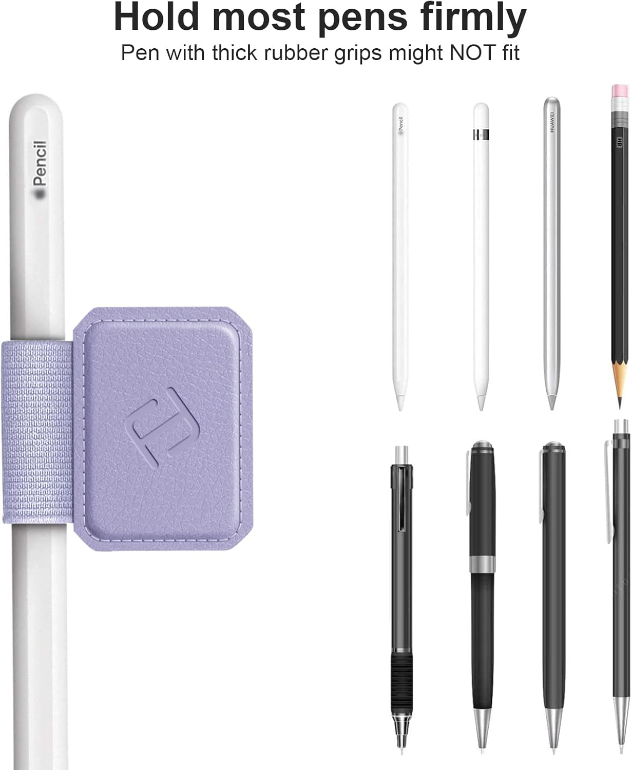 Fintie 4 Pack Pen Loop Holder for Apple Pencil Pro, Apple Pencil (USB-C / 1st / 2nd Generation) and Stylus Pens, Elastic Adhesive Leather Sleeve Attached to Cases, Black