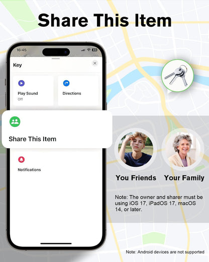 Smart Tracker Tag Item Finder 4Pack, Compatible with Apple Find My APP (iOS Only), IP67 Waterproof, Replaceable Battery, Suitable for Luggage, Bags, Wallets, Backpacks, Keys (weTag mini)