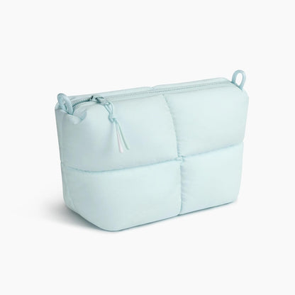 Comfyable Puffy Electronics Organizer Travel Case, Cute Tech Pouch for Women Men, Cable Storage Bag for Charger, Phone, Power Bank, Cord, Compact Tech Accessories Pouch, Rice