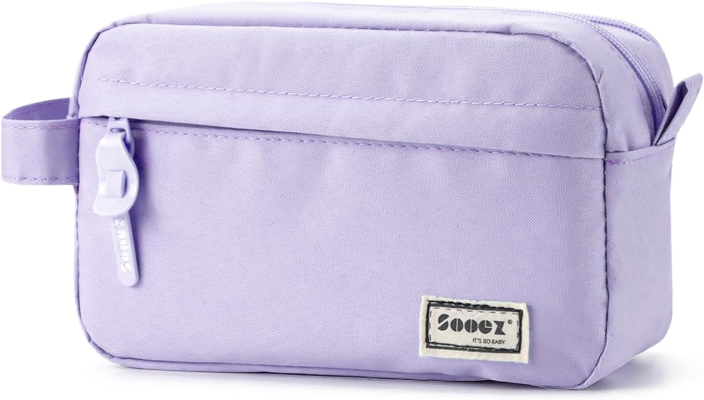 Sooez Original High Capacity Pencil Case, Big Pencil Bag Pouch Box Organizer Pen Case, Aesthetic Supply for Girls Adults, Portable Journaling Supplies with Easy Grip Handle & Loop, Mint Green