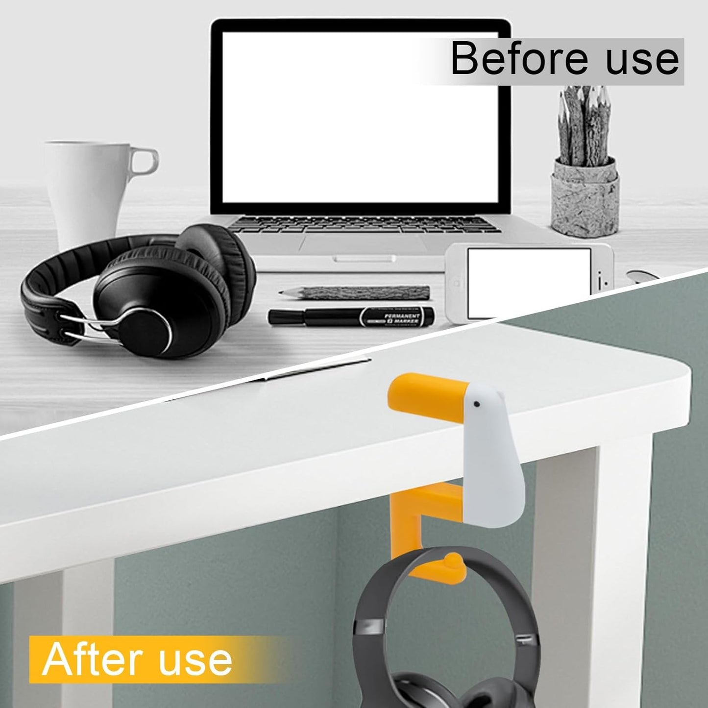Duck-Shaped Non-Slip Folding Table Hook, Portable Removable Desktop Hook, Used as Handbag Hook and Bag Clip, Suitable for School/Office Desktop Storage Organization