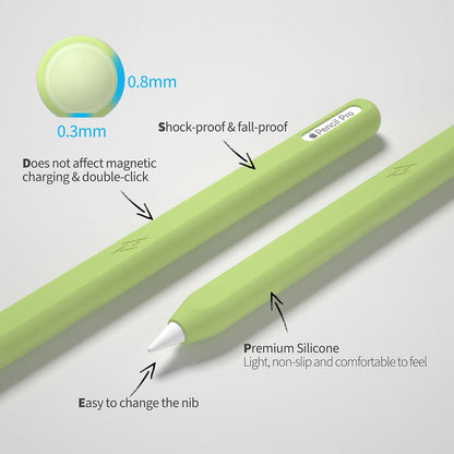Ultra Thin Protective Pencil Cover for Apple Pencil Pro &Apple Pencil 2nd Gen Silicone Case Sleeve Compatible with Apple Pencil Pro (Pink)