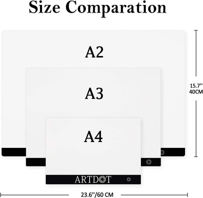 ARTDOT A3 LED Light Pad for Diamond Art Kits for Adults, USB Powered Light Board Kit, Adjustable Brightness with Diamond Painting Tools Detachable Stand and Clips
