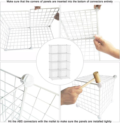 C&AHOME Wire Cube Storage, 6 - Cube Organizer Metal C Grids, Modular Shelves Units, Storage Bins Shelving, Closet Organizer, Ideal for Home, Office, Living Room, 36.6”L x 12.4”W x 36.6”H Black
