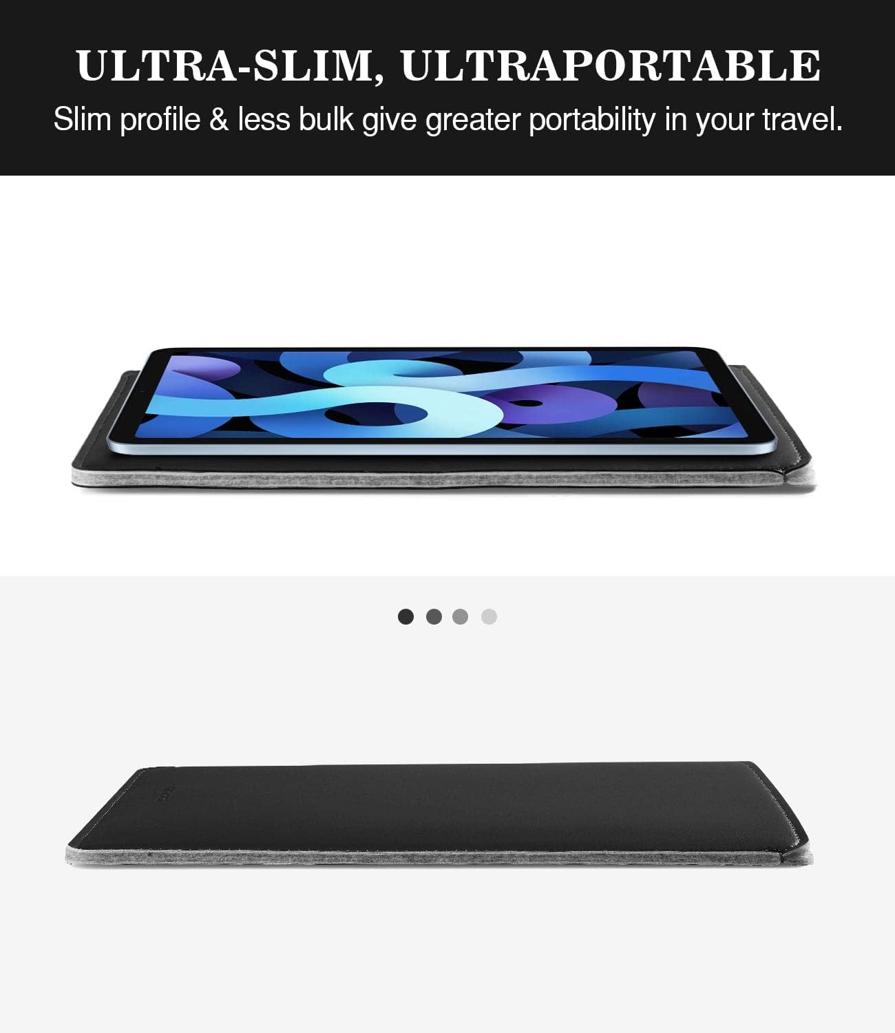 MoKo 9-11 Inch Tablet Sleeve, PU Leather Briefcase Slim Stylish Case Fits New 11-inch iPad Air M4 2026/iPad Pro M5, Air 5/4th 10.9, 10th Gen 10.9, 9/8. Gen 10.2, Tab S8/S9 11, Midnight Green