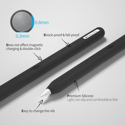 Ultra Thin Protective Pencil Cover for Apple Pencil Pro &Apple Pencil 2nd Gen Silicone Case Sleeve Compatible with Apple Pencil Pro (Pink)