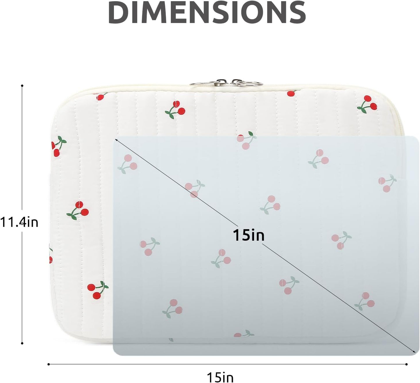 Puffy Laptop Sleeve 13 Inch Cute Quilted Laptop Protective Case Padded Floral Computer Sleeve for MacBook (A-Blue, 13 Inch)