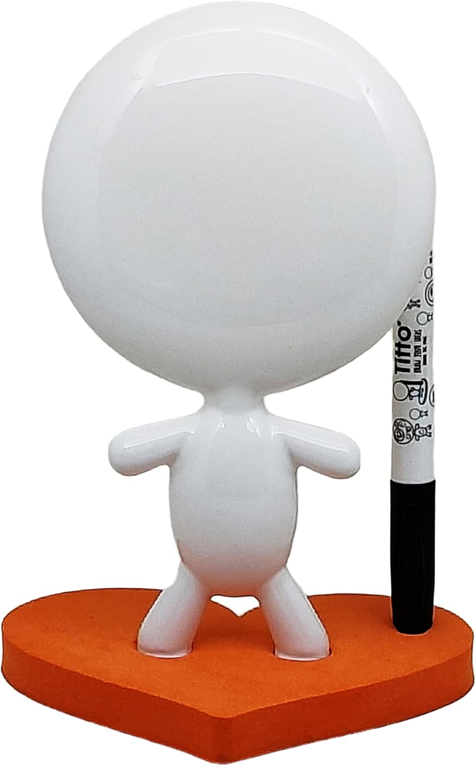 Dry Erase Board - TITTO in Love, Draw Your Ideas - Ceramic Doll - Black Office Design Desk - Coworkers Office Home Gift (Black)