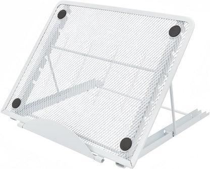 Ergonomic Laptop Tablet Stand Metal Mesh Ventilated Desktop Adjustable Computer Holder Riser Compatible with Apple MacBook Air Pro Dell XPS HP Samsung Lenovo More Laptops up to 16" (Black)