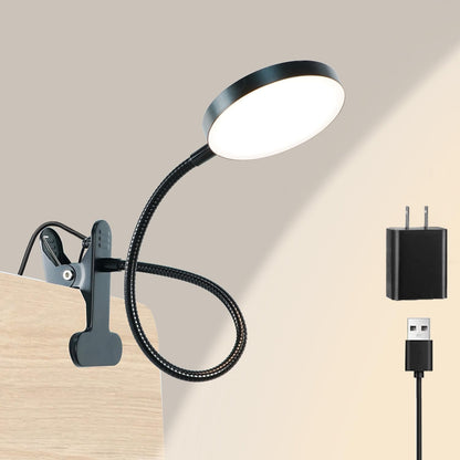 LiFMIRA Clip-on Lamp Reading Light - 5 Color Modes, 10 Brightness Levels, 8W, 66 LED, Eye-Caring Metal Clamp Light with Gooseneck for Bed, Headboard, Desk, Video Conferencing, Makeup