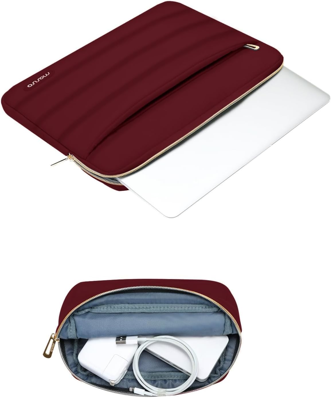 MOSISO Laptop Case 13.3 inch,13-13.3 inch Puffy Laptop Sleeve Compatible with MacBook Neo/Air 13.6 M5 M4 M3 M2 M1/Pro 13/14,HP Dell ASUS Lenovo,Polyester Horizontal Bag with Small Case, Sand
