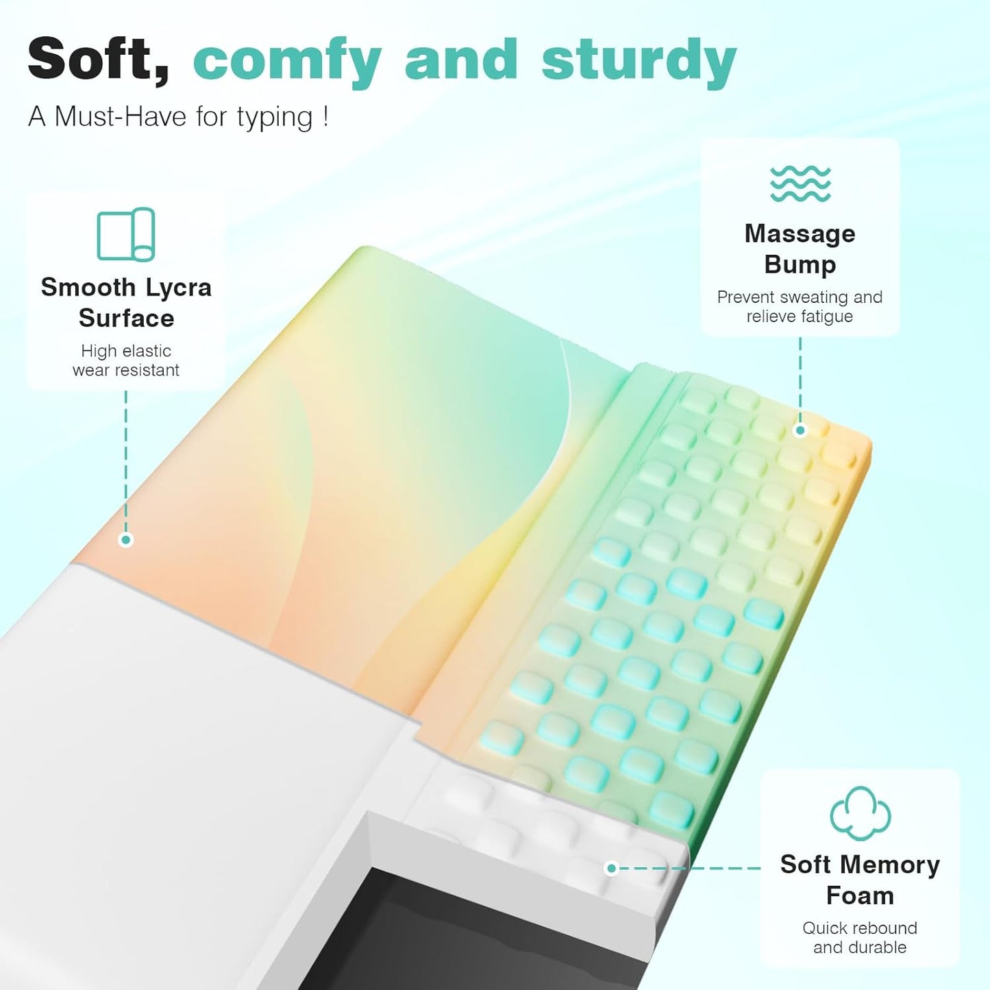 Ospelelf Tilt Keyboard Stand with Wrist Rest, Comfy Ergonomic Keyboard Riser Holder for Office Home