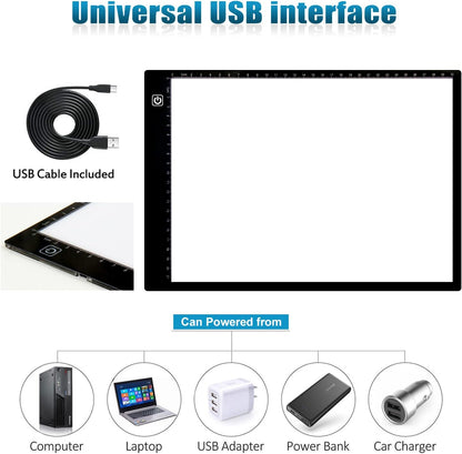 SevenFish Diamond Painting A4 Light Pad, Upgraded Light Board High Brightness No Black Dots Diamond Art Light Box for Diamond Painting Accessories, Drawing/Tracing/Craft/Sketching/Weeding Vinyl